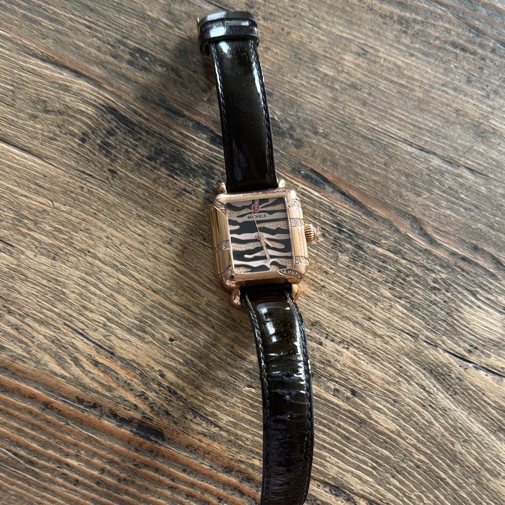 Michele Black and Gold Women's Watch